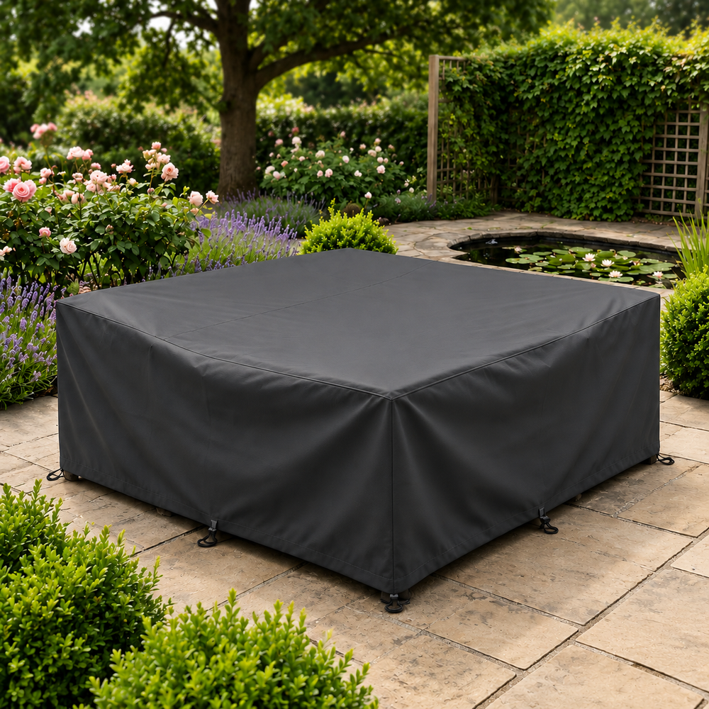 Square Corner Sofa Dining Set Cover – 250cm Charcoal – Durable Polyester – Weather Protection