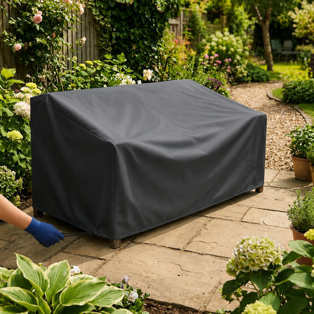 2 Seater Sofa Cover – Small Charcoal – Durable Polyester – Outdoor Protection
