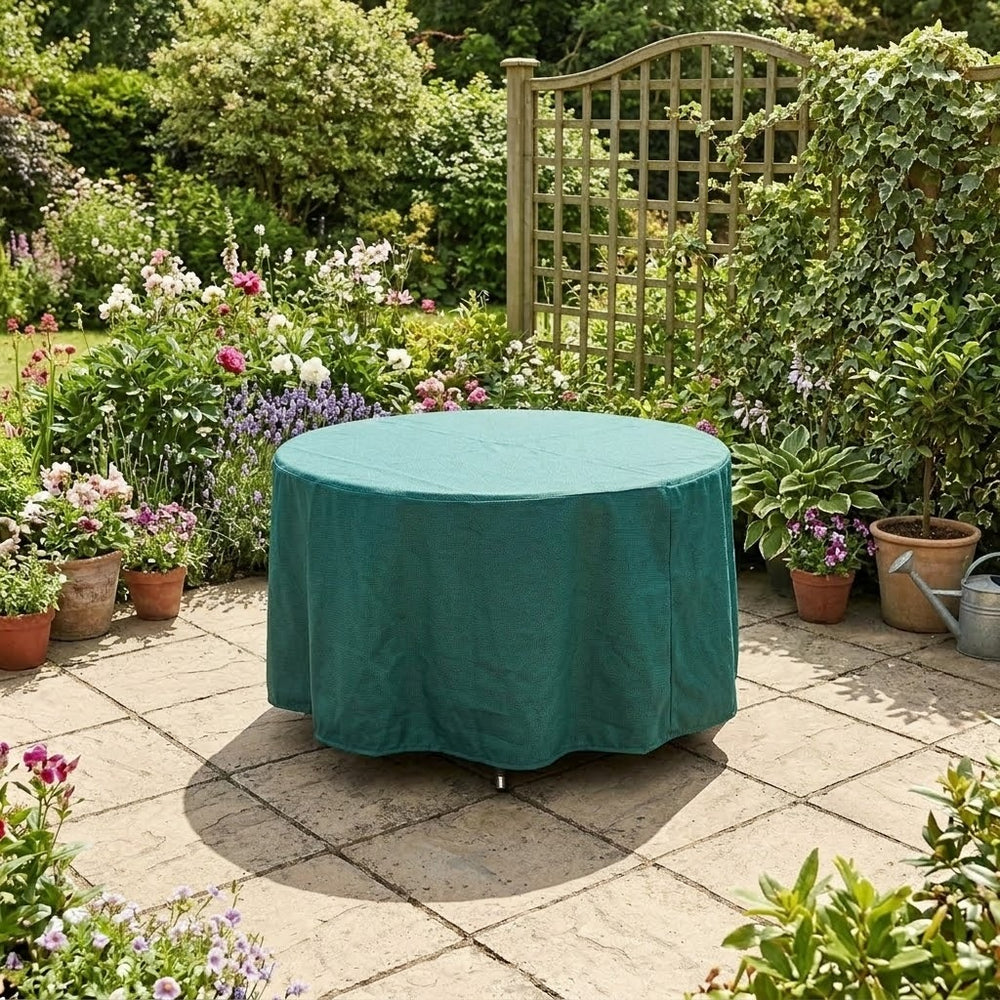 Round Table Cover – 4-6 Seater – Green Polyester – Outdoor Protection