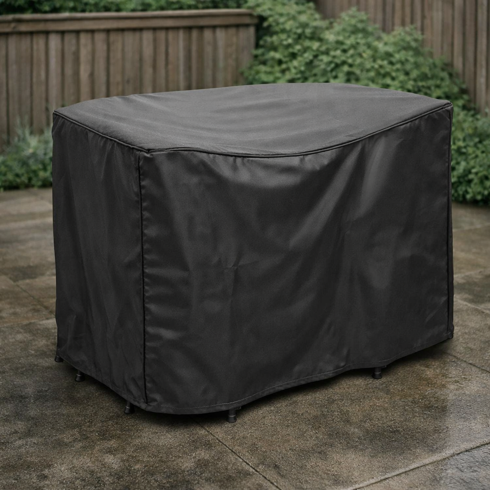 Heavy Duty Bistro Set Cover – 2 Seater – Black Polyethylene – Outdoor Furniture Protection