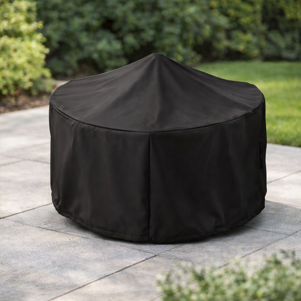 Small Round Fire Pit Cover – Black – Waterproof & UV Protected – Outdoor Protection