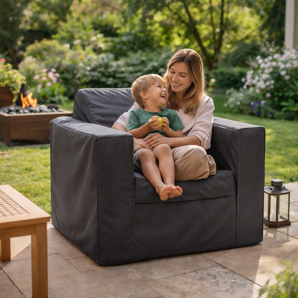 Premium Armchair Cover – 93cm Charcoal – Polyester Protection – Outdoor Use