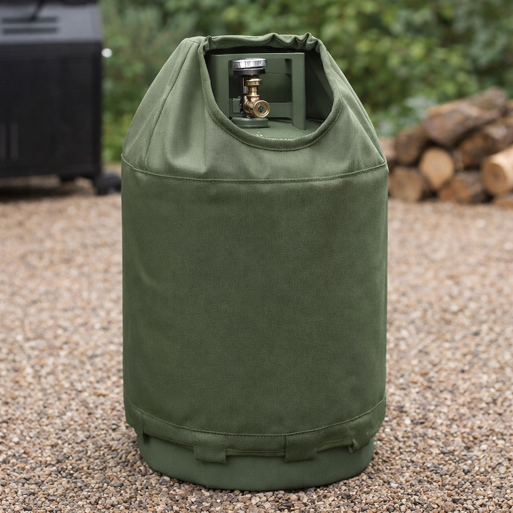 Heavy Duty 15kg Gas Bottle Cover – Green – Multi-Layered Polyethylene – Outdoor Protection
