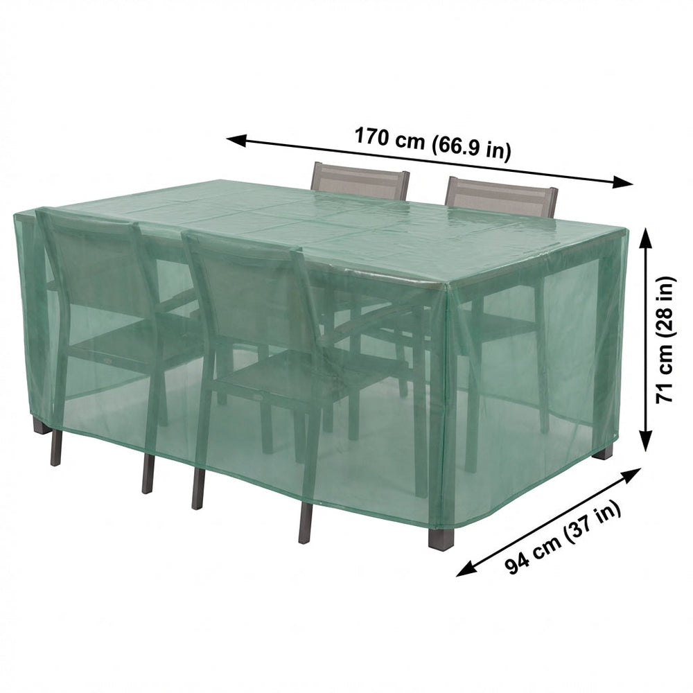 Rectangular Table Cover – 6 Seater Green – Heavy Duty Polyethylene – Outdoor Protection