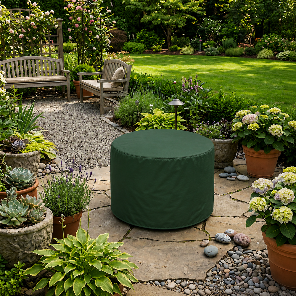 Firepit Cover – Small Green – Heavy Duty Polyethylene – Outdoor Protection