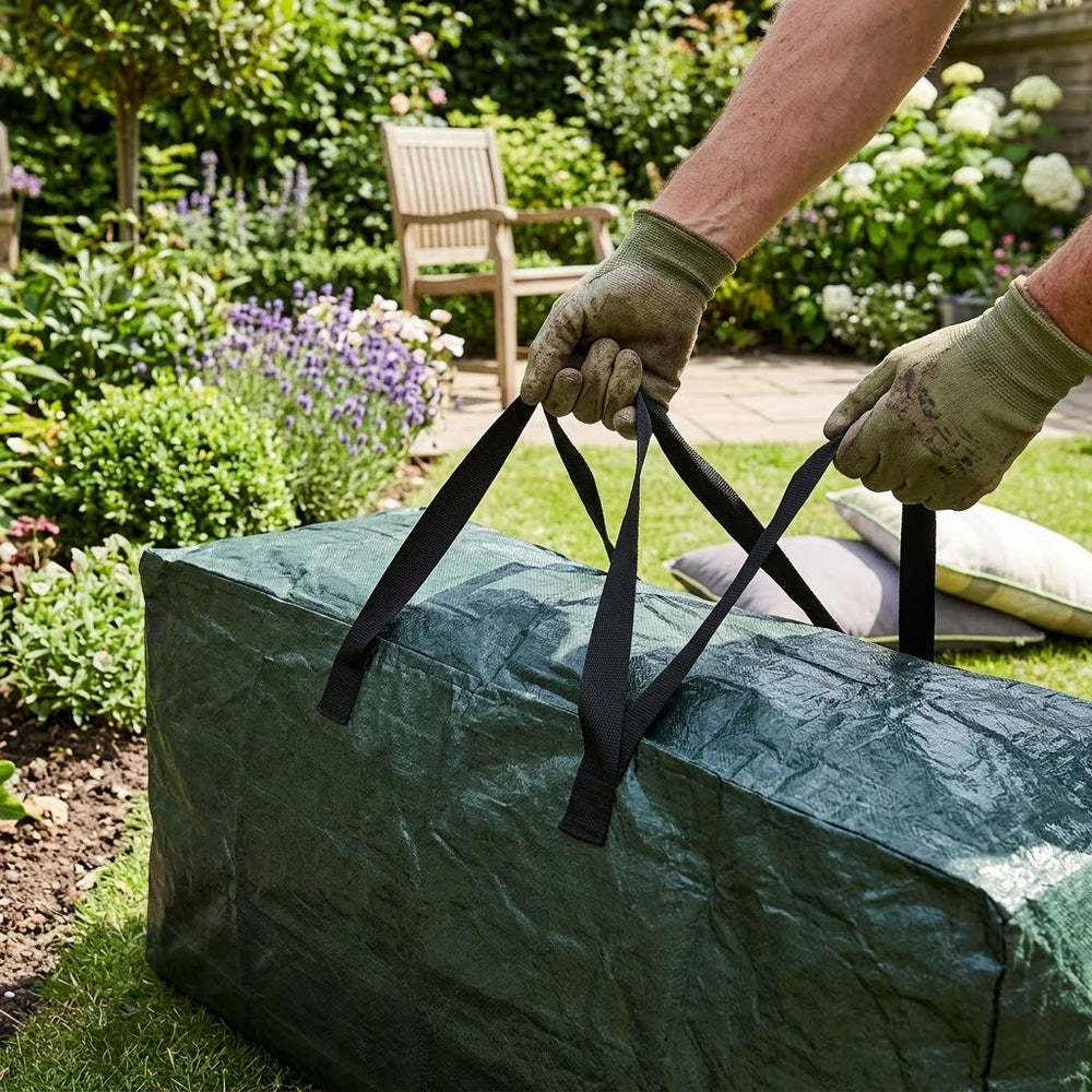 Heavy Duty Cushion Bag – Green – Multi-Layered Polyethylene – Outdoor Cushion Protection