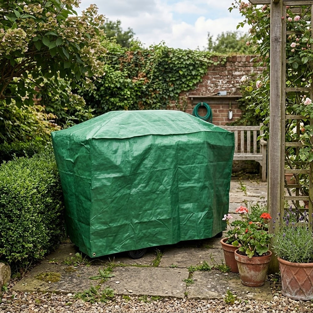 Medium BBQ Cover – 124cm Green Polyethylene – Outdoor Protection