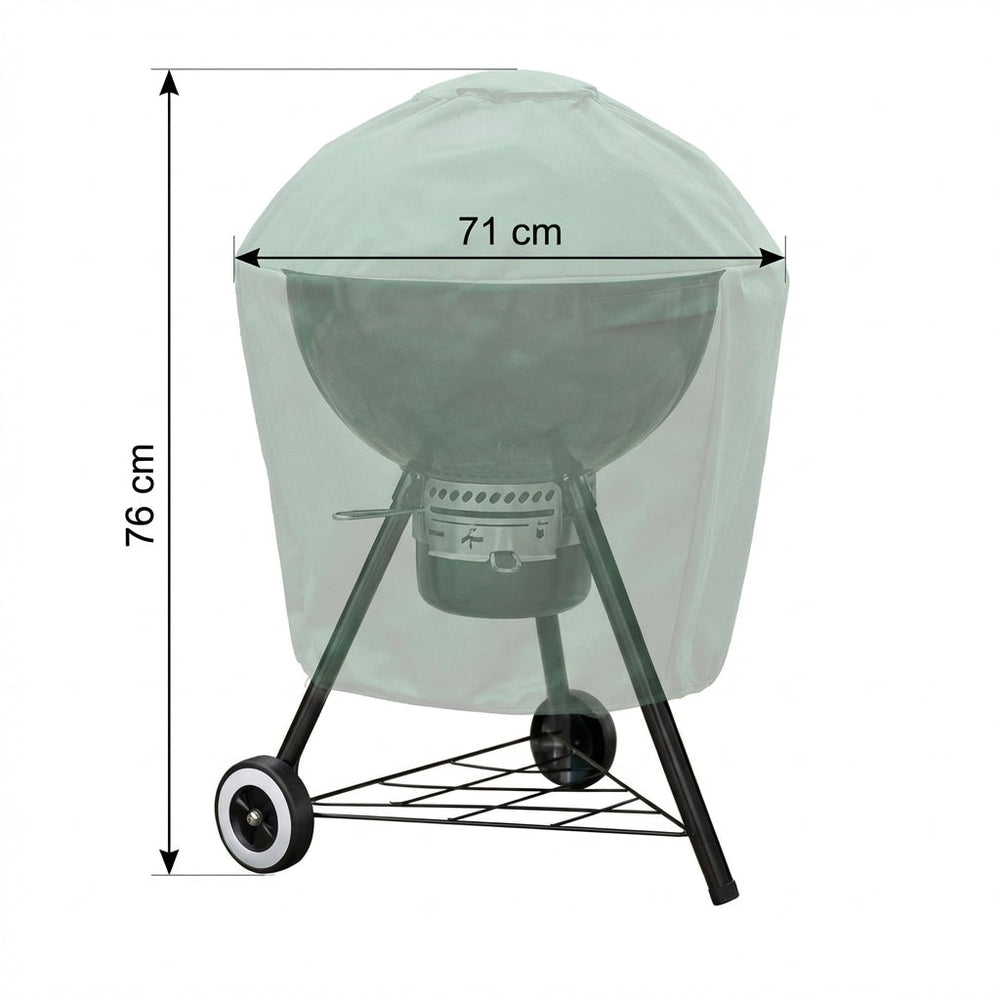 Heavy Duty Kettle Barbecue Cover – Green – Polyethylene Protection – Outdoor BBQ Safeguard