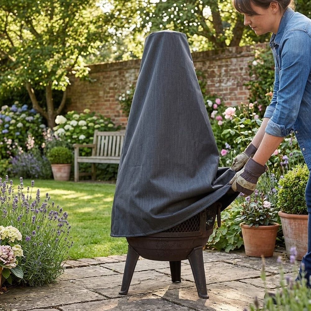 Large Chimenea Cover – Black – Super Tough Material – Outdoor Protection