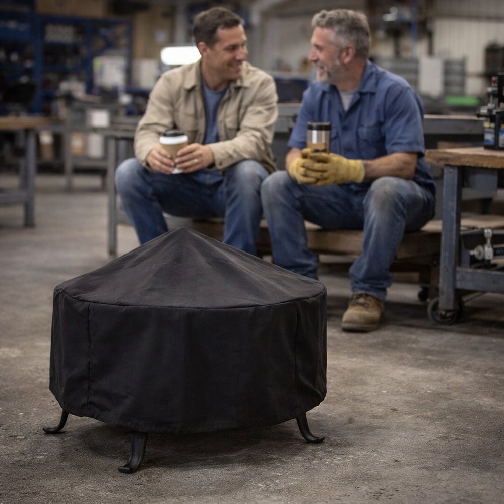 Small Round Fire Pit Cover – Black – Waterproof & UV Protected – Outdoor Protection