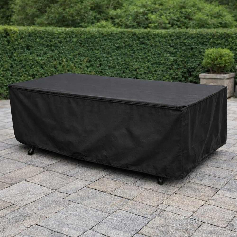 Heavy Duty Table Cover – 8 Seater Rectangular – Black Polyethylene – Outdoor Protection