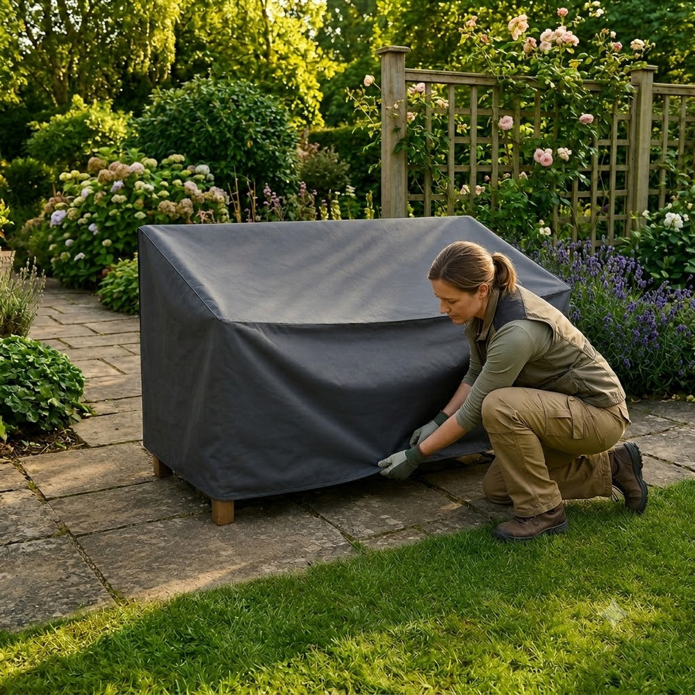 2 Seater Bench Cover – Small Charcoal – Durable Polyester – All-Weather Protection