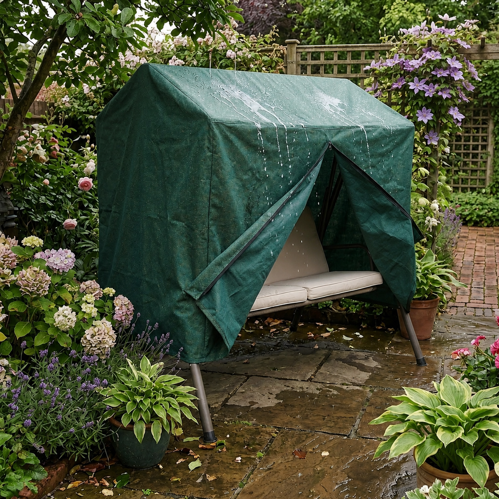 2 Seater Swing Seat Cover – Green – Super Tough Material – Outdoor Weather Protection