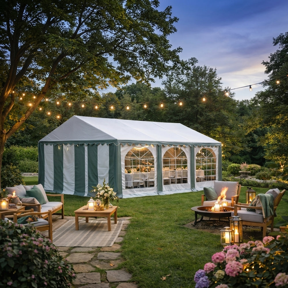 6x6m Heavy Duty PVC 900 Marquee Tent Grey/White