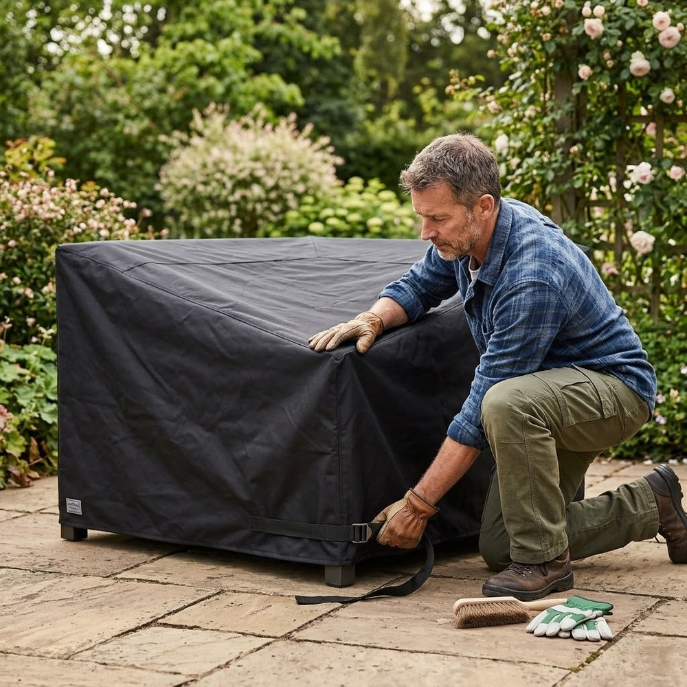 Large Corner Unit Cover – Black – Heavy Duty Protection – Garden Sofa Shield