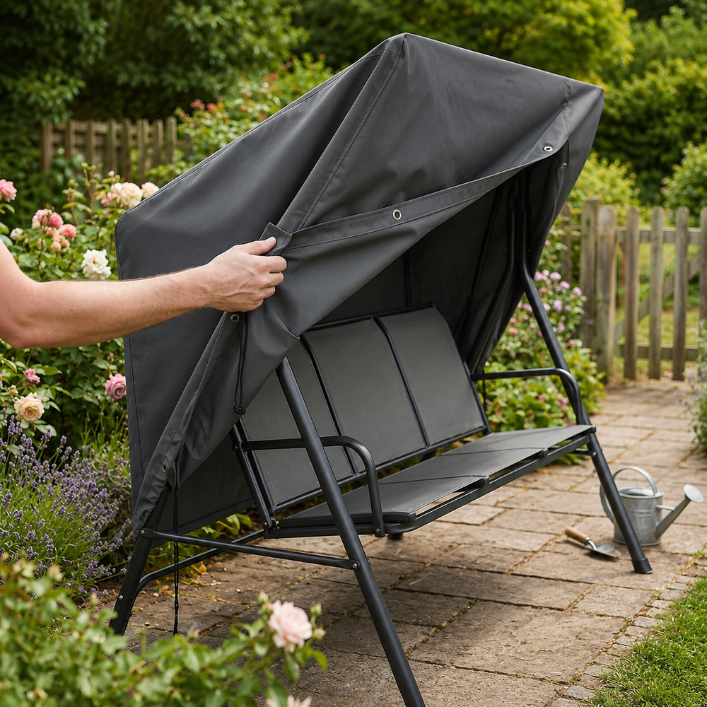 3 Seater Swing Seat Cover – Medium Charcoal – Polyester – Outdoor Protection