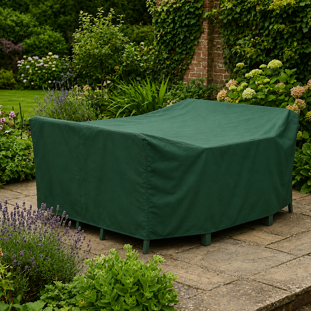 Heavy Duty 4 Seater Rectangular Furniture Cover – Green – Polyethylene – Outdoor Protection