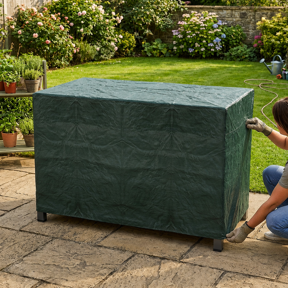 Heavy Duty Large Flatbed Barbecue Cover – Green – Weatherproof Protection