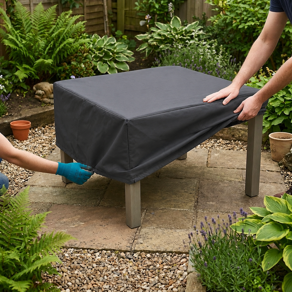 Coffee Table Cover – 93x93x28cm Charcoal – Weatherproof Polyester – Outdoor Protection