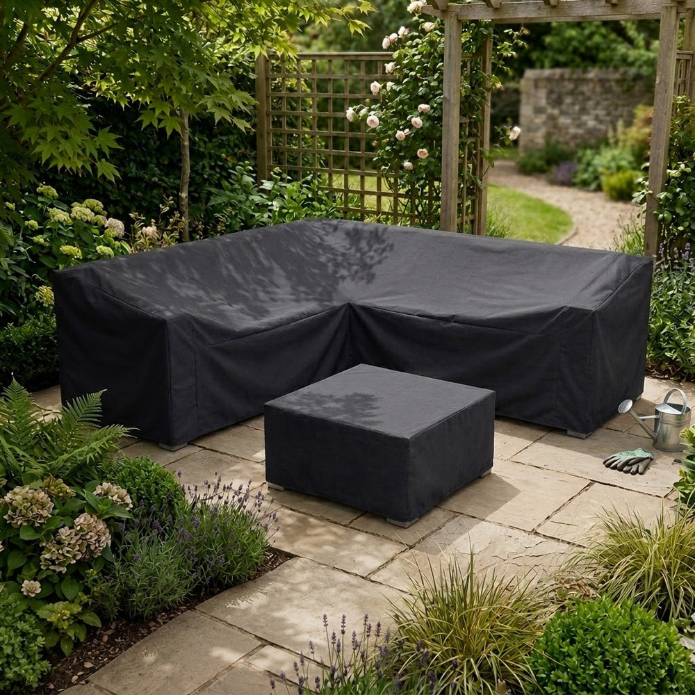 Corner Sofa Set Cover – Large Charcoal – Durable Polyester – Outdoor Protection