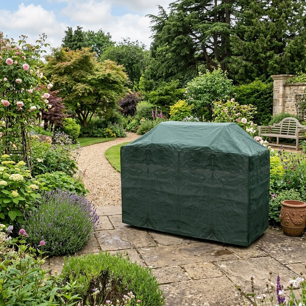 Extra Large Barbecue Cover – Green – Heavy Duty Polyethylene – Outdoor Grill Protection