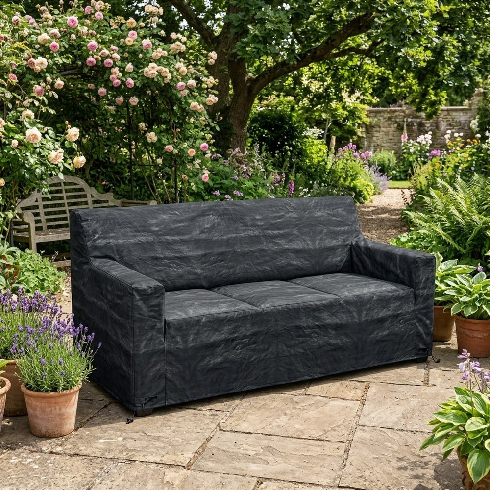 Heavy Duty 2-3 Seater Large Sofa Cover – Black – Polyethylene – Outdoor Protection