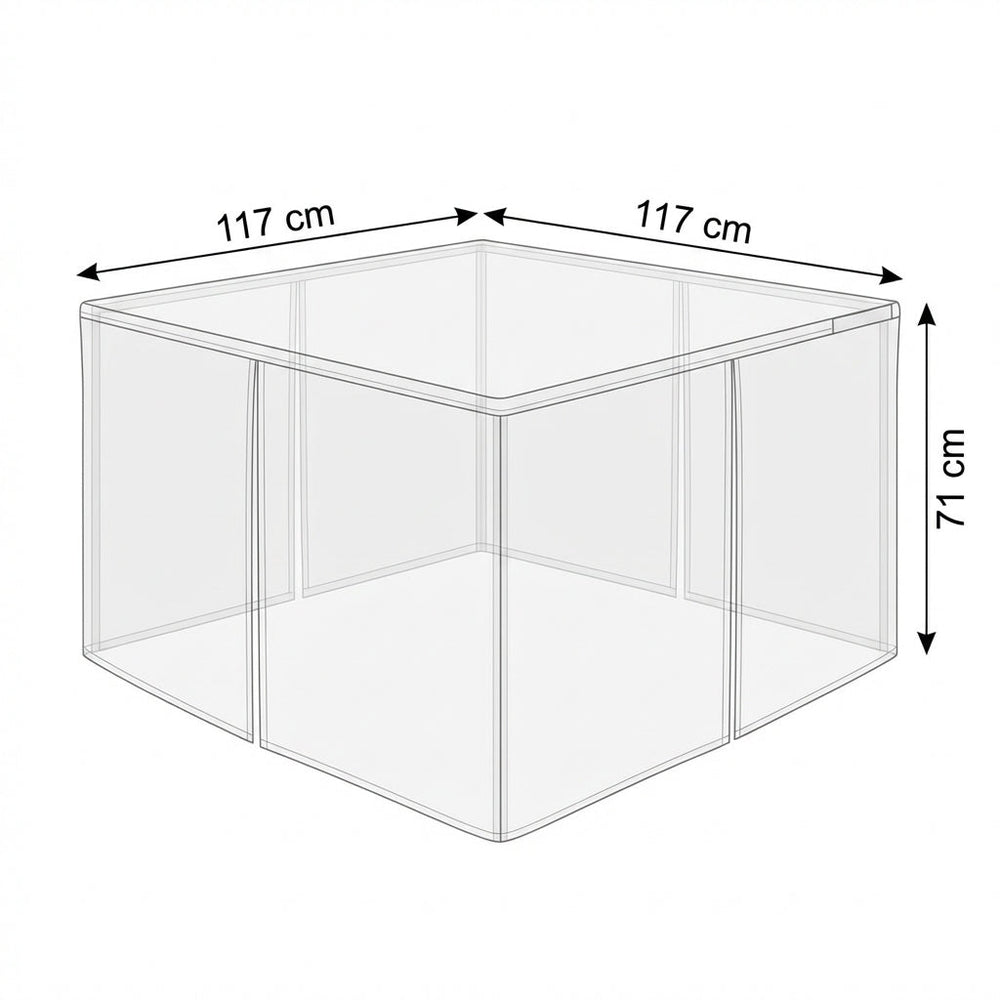 4 Seater Rattan Cube Set Cover – 117cm – Waterproof PVC – Outdoor Furniture Protection