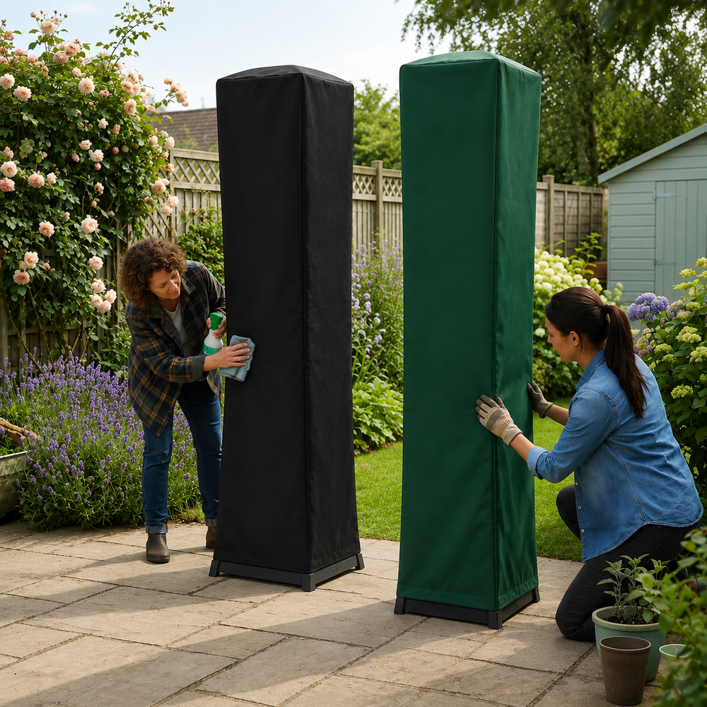 Tall Square Heater Cover – 54x54x219cm – Reversible Waterproof – Patio Protection
