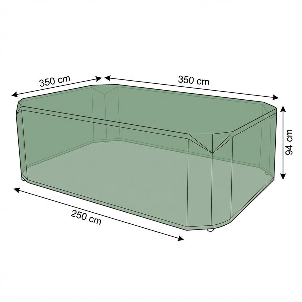 Rectangular Patio Set Cover – 10 Seat – Green Polyester – Outdoor Protection
