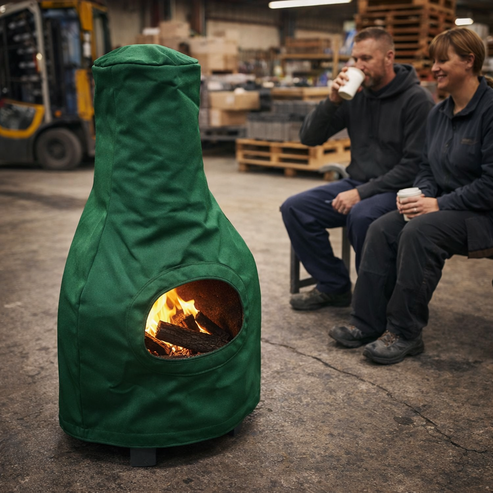 Heavy Duty Large Chimenea Cover – Green – Cross Laminated Material – Outdoor Protection