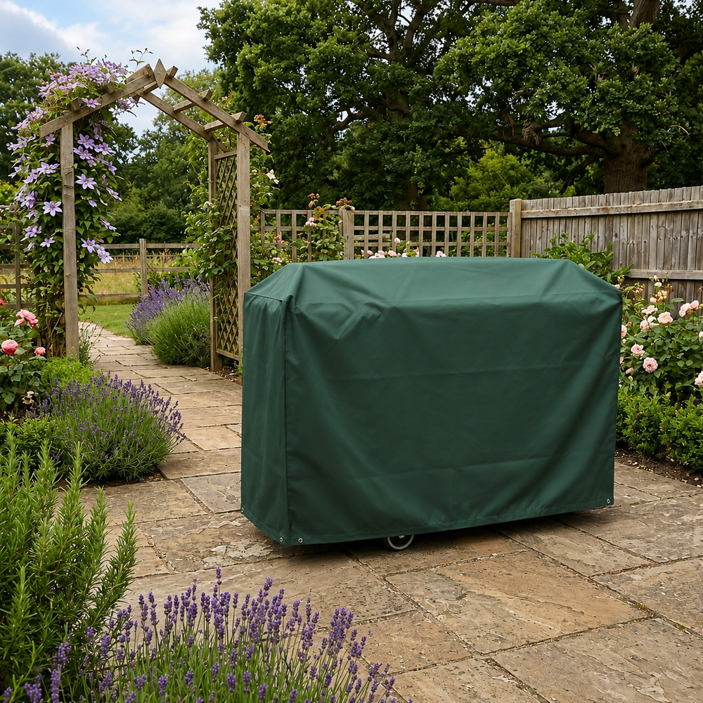 Wagon Barbecue Cover – Green – Heavy Duty Waterproof – Outdoor Protection