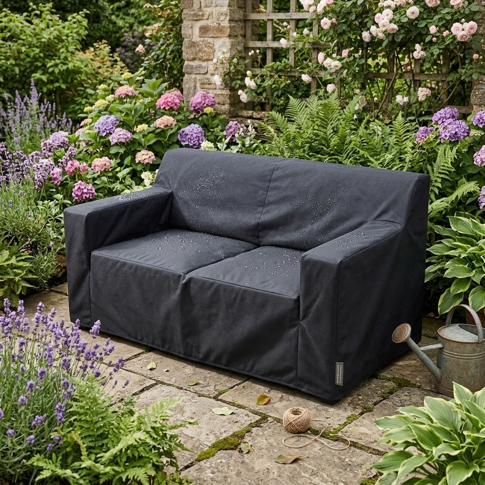 2 Seater Sofa Cover – Black – Heavy Duty Waterproof – Outdoor Protection