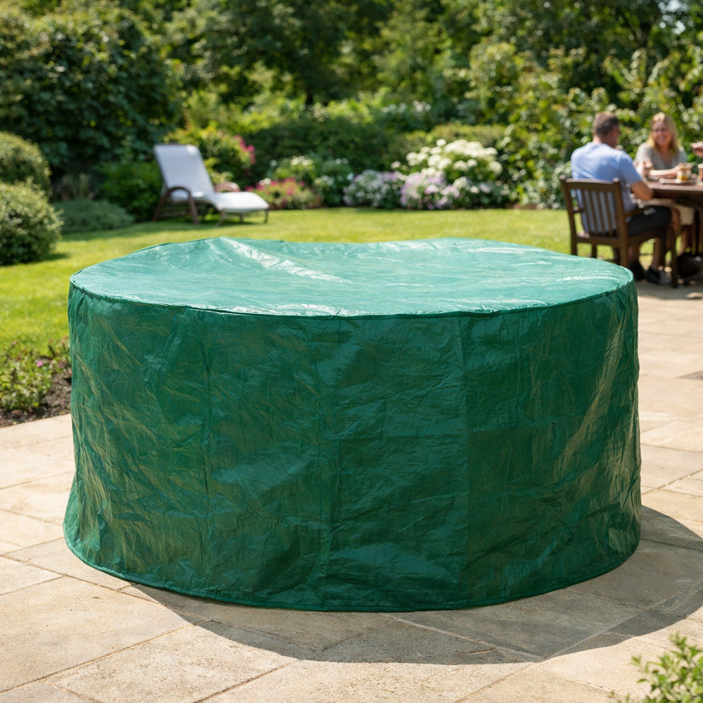 Round Furniture Set Cover – Green – Super Tough Waterproof – Outdoor Dining Protection