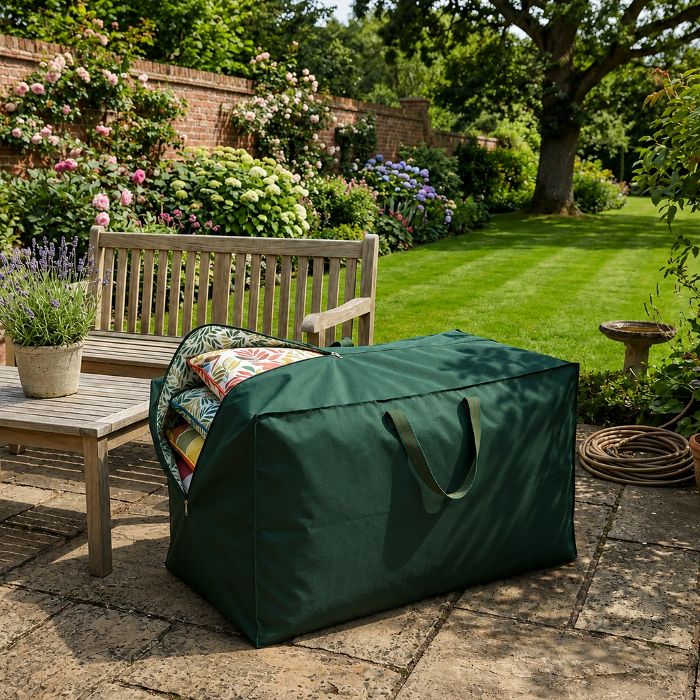 Cushion Storage Bag – Green – Waterproof Polyester – Outdoor Use
