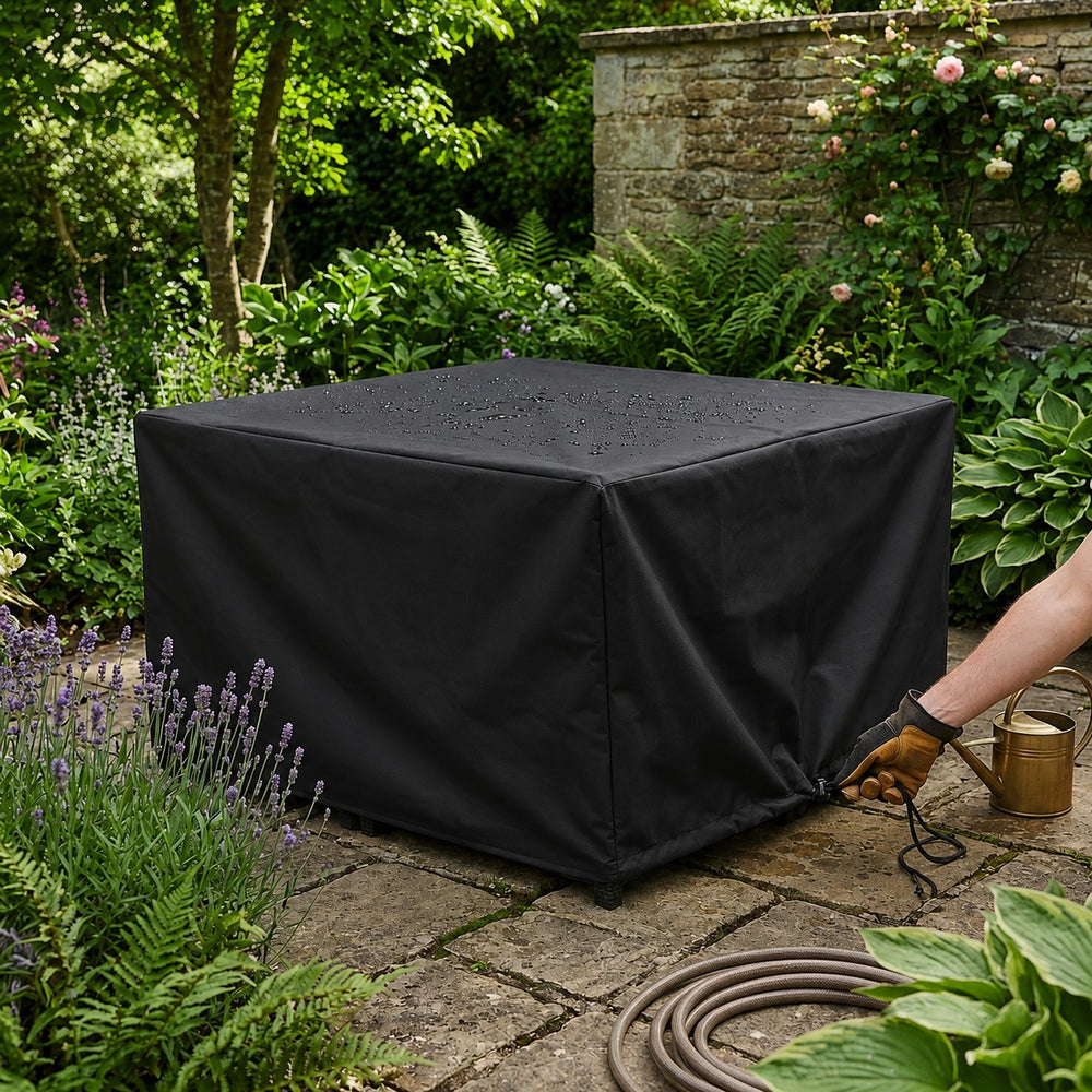 Rectangular Cube Set Cover – 6 Seater – Super Tough Black – Outdoor Protection