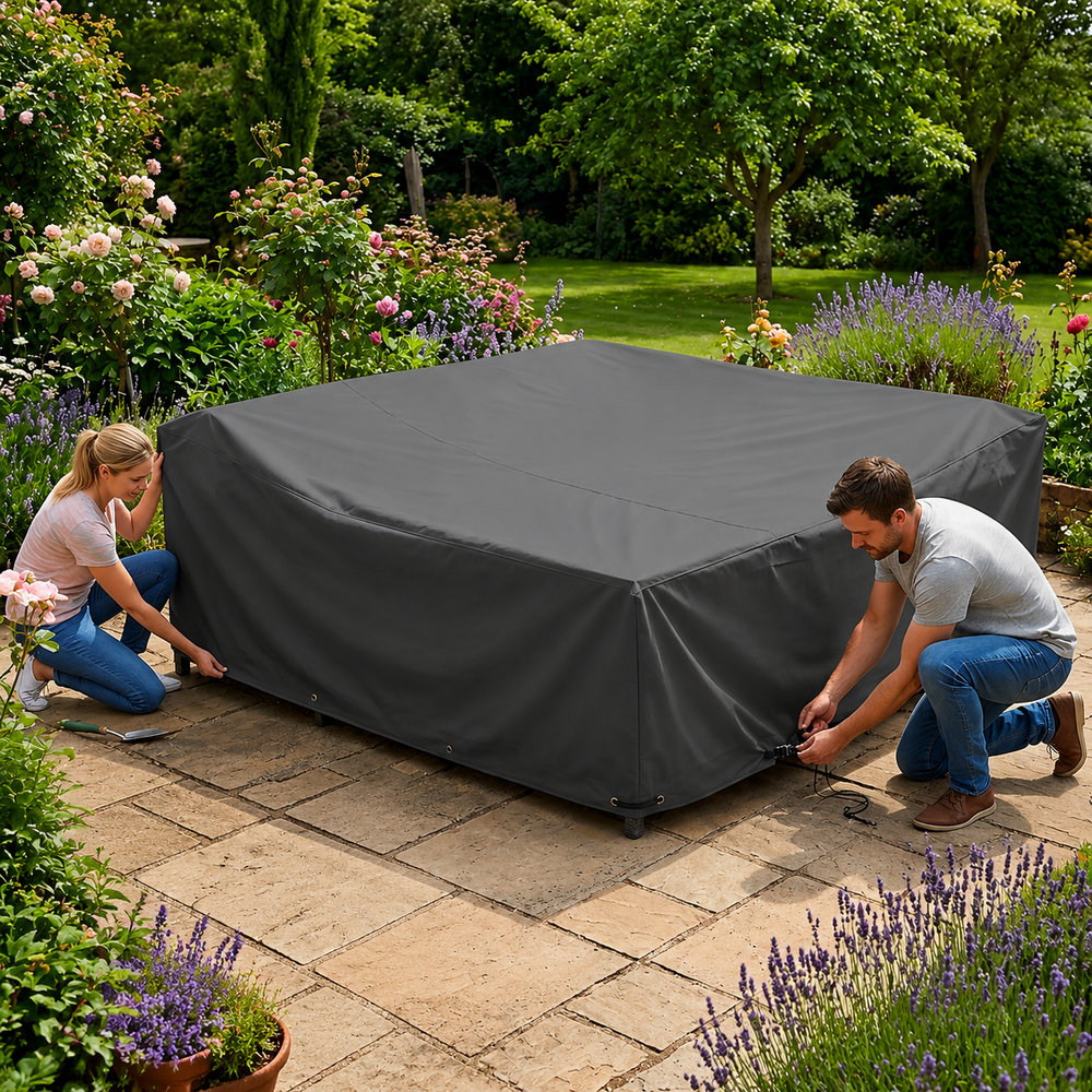 Corner Sofa Dining Set Cover – 210cm Charcoal – Durable Polyester – Outdoor Protection