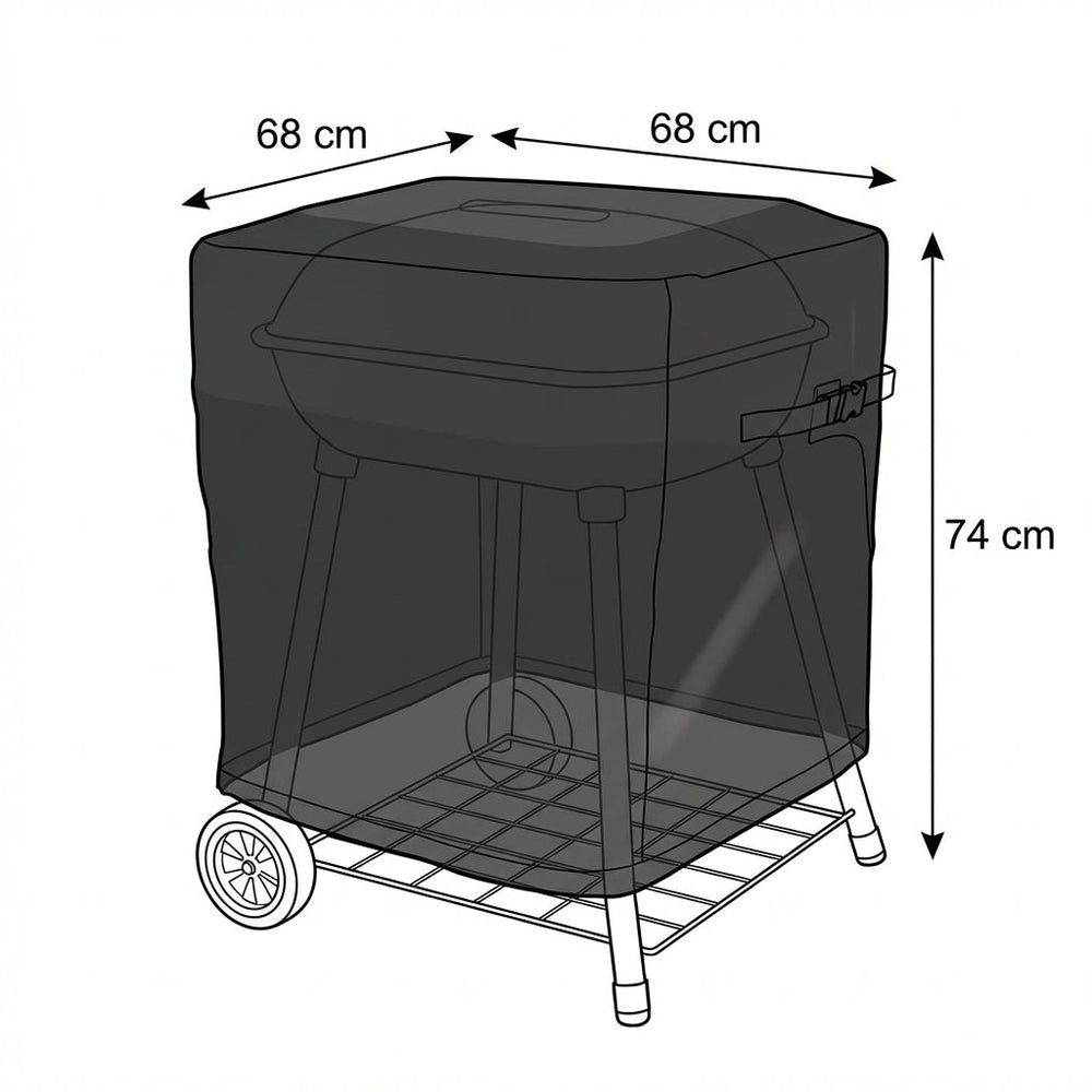 Square Barbecue Cover – Black – Super Tough Waterproof – Outdoor Protection