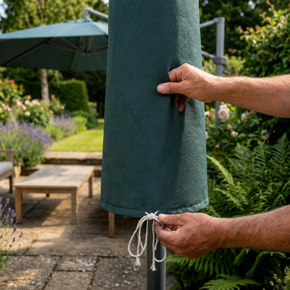 Parasol Cover – Extra Large Green – Heavy Duty Weather Protection