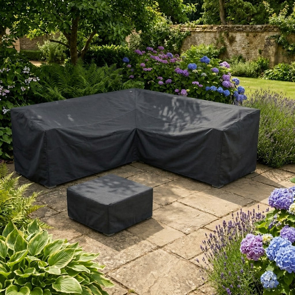 Corner Sofa Set Cover – Medium Charcoal – Durable Polyester – Outdoor Protection