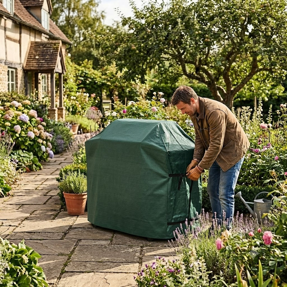 Heavy Duty Barbecue Cover – Large Green – Weatherproof Protection