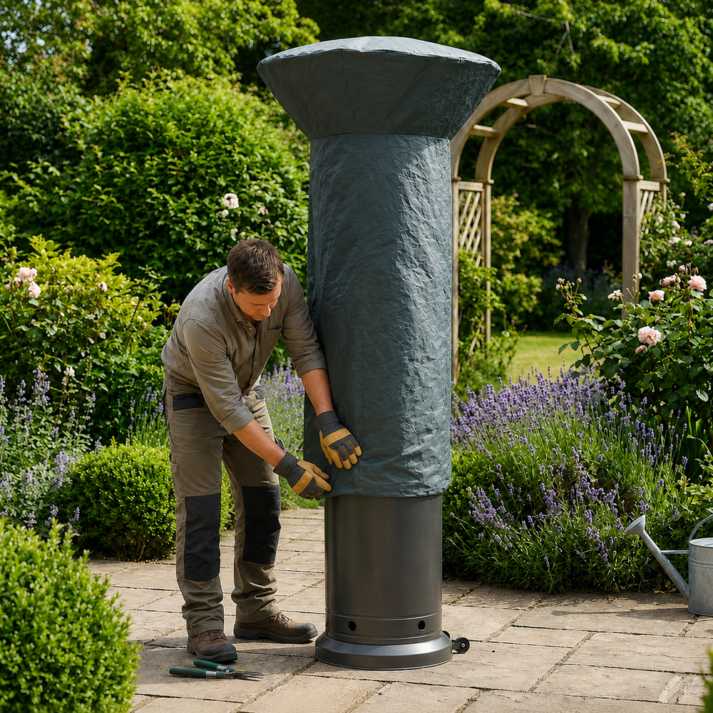 Heavy Duty Patio Heater Cover – 124 cm Diameter, Green – Weather Protection