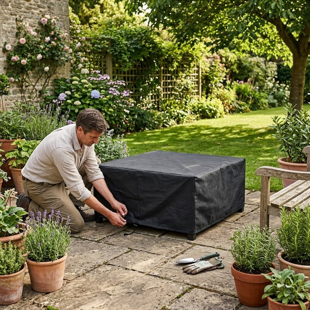 Heavy Duty Small Coffee Table Cover – Black – Polyethylene – Outdoor Protection