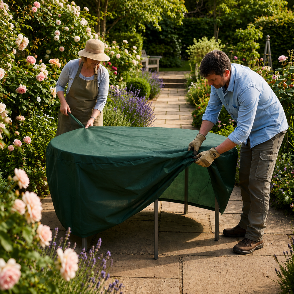 Circular Table Cover – 4 Seat – Reversible PVC Polyester – All Weather Protection