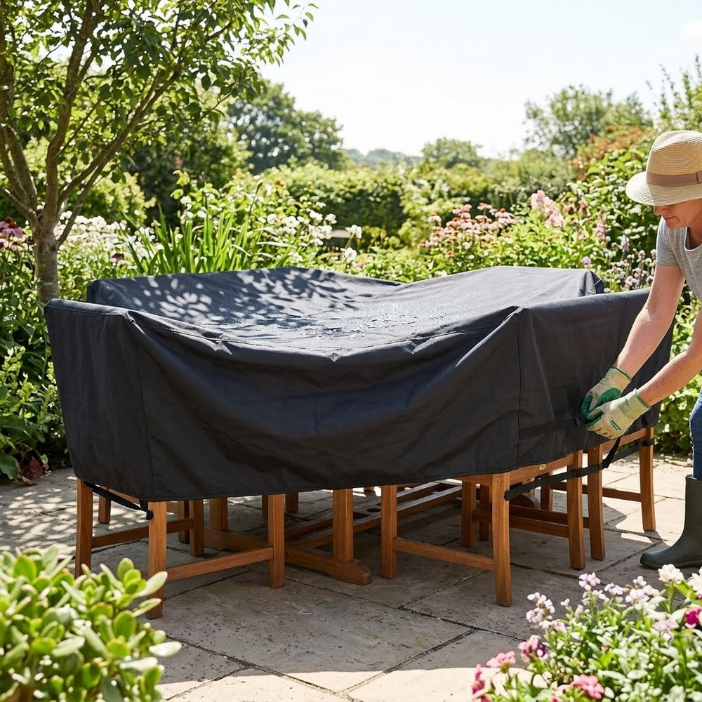 Rectangular Furniture Set Cover – Black – Super Tough Material – Outdoor Protection
