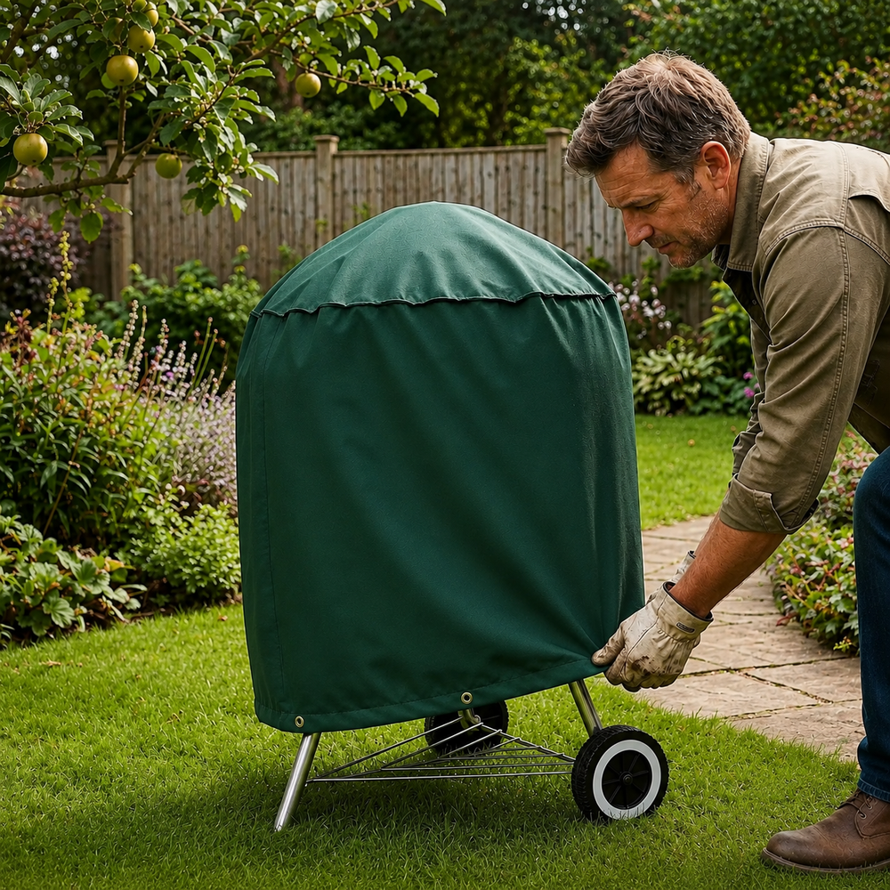 Kettle Barbecue Cover – Green – All-Weather Protection – BBQ Accessory