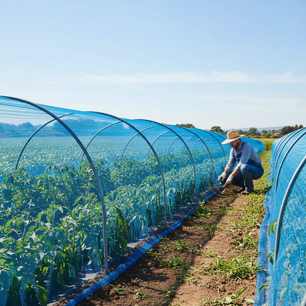 Premium 45% Shade Netting 50m Roll - UV Stabilized, Lightweight with Stitched Eyelets for Versatile Use