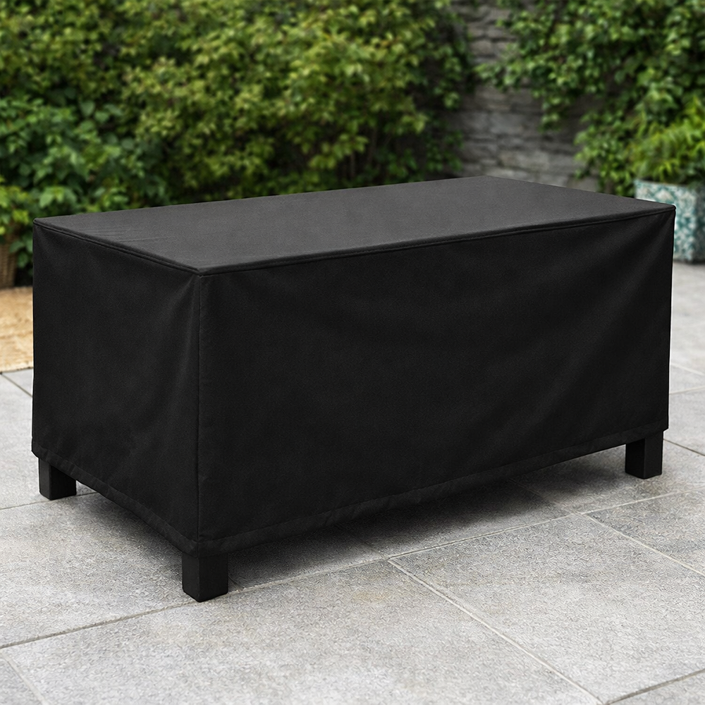 Heavy Duty 4 Seater Rectangular Table Cover – Black – Waterproof Protection – Outdoor Use