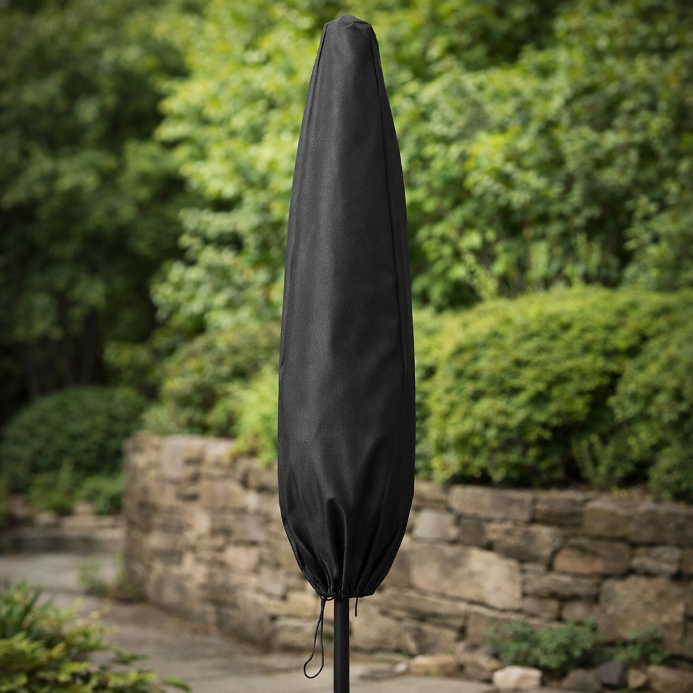 Large Parasol Cover – Black – Heavy Duty UV Protection – Outdoor Use