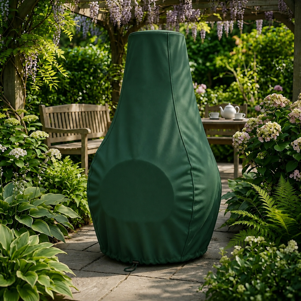 Large Chimenea Cover – Green – Durable Polyester – All-Weather Protection