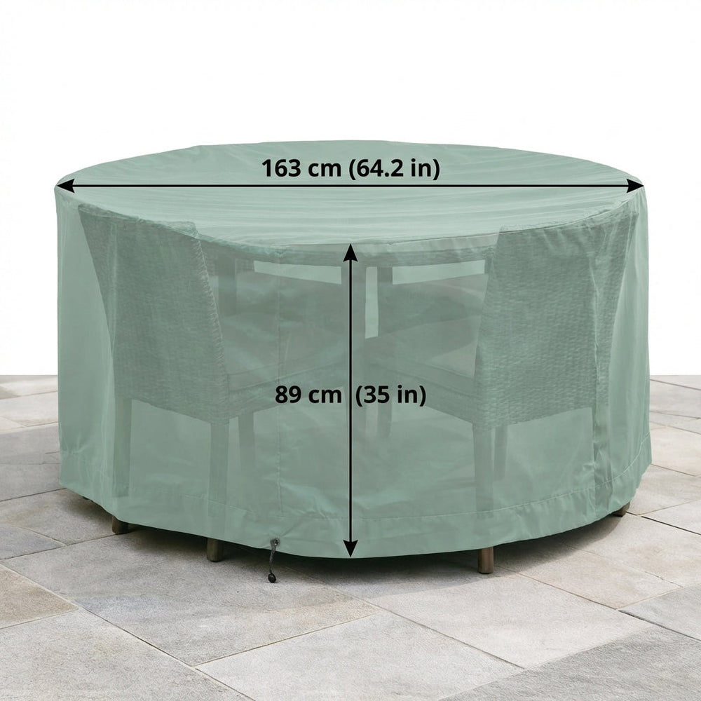 Round Furniture Set Cover – 4 Seater Green – Polyethylene Protection – Garden Use